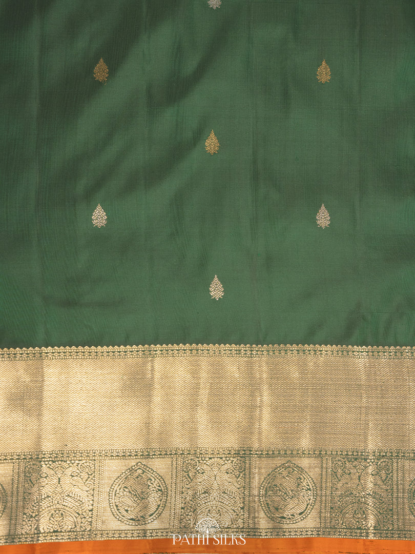 Bottle Green Kanjivaram Silk Saree