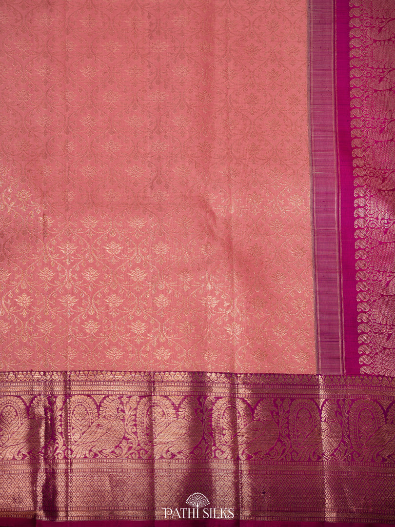 Peach Kanjivaram Silk Saree