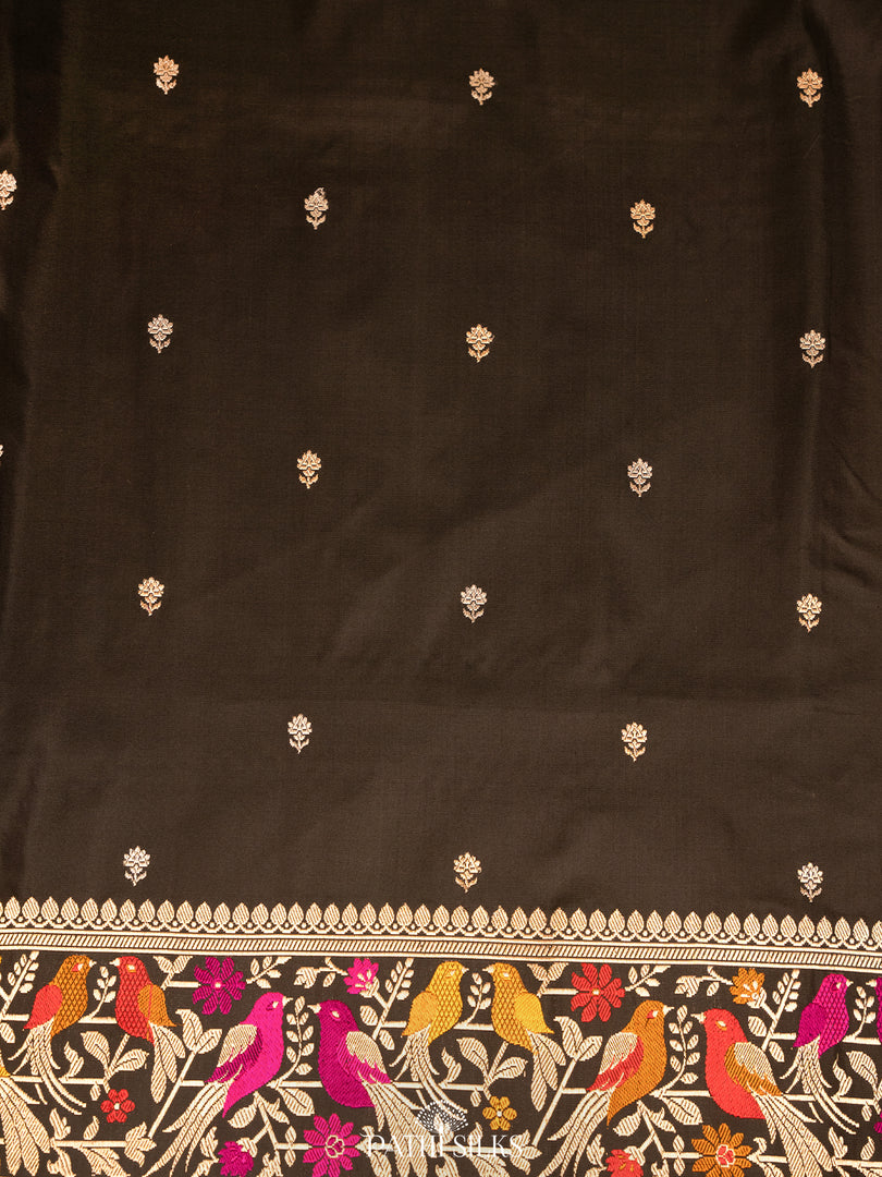 Black banarasi silk saree