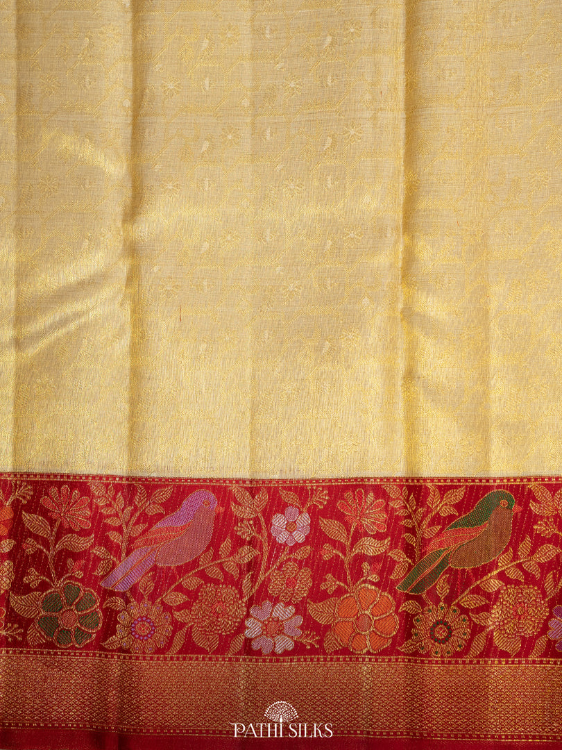 Off white Kanjivaram Silk Saree