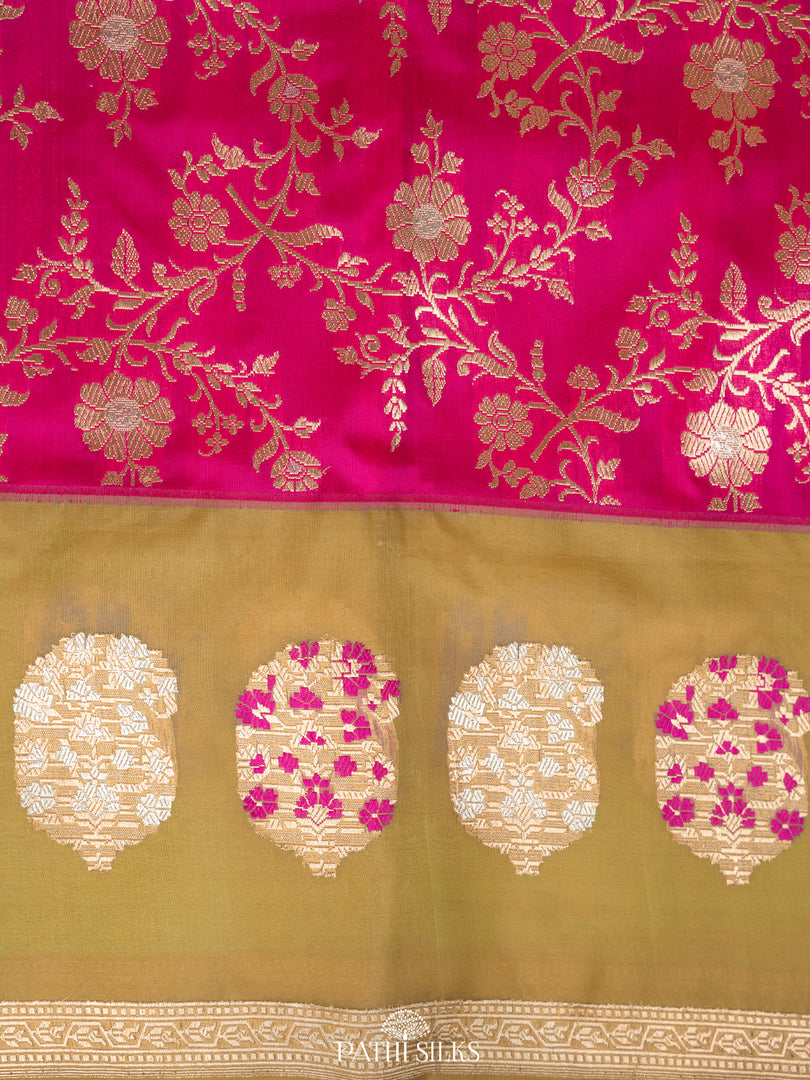 Rani pink banarasi silk saree
