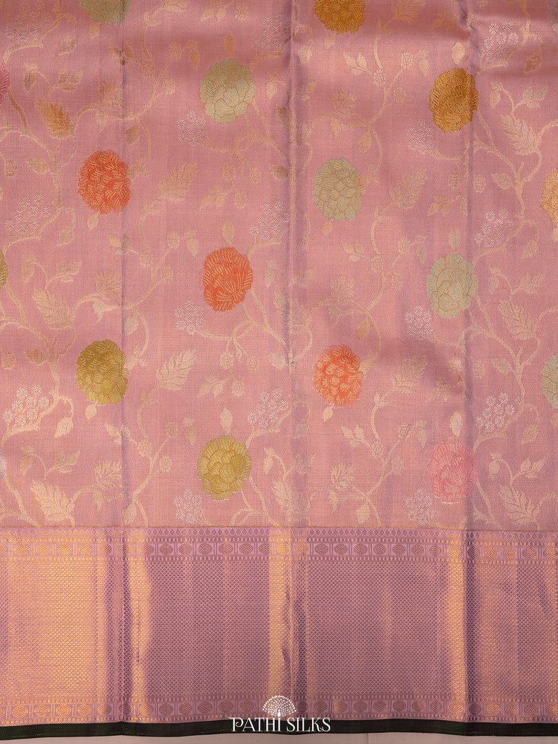 Pastel Pink Kanjivaram Tissue Silk Saree
