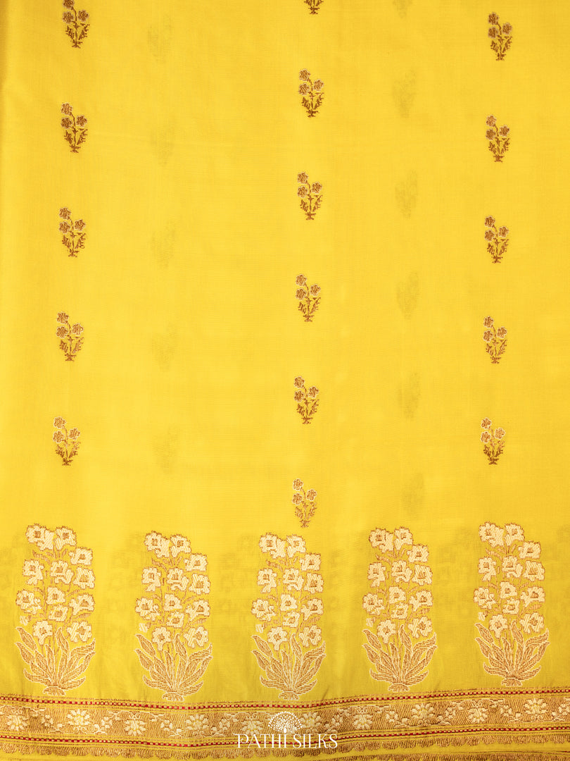Yellow Banarasi Silk Saree