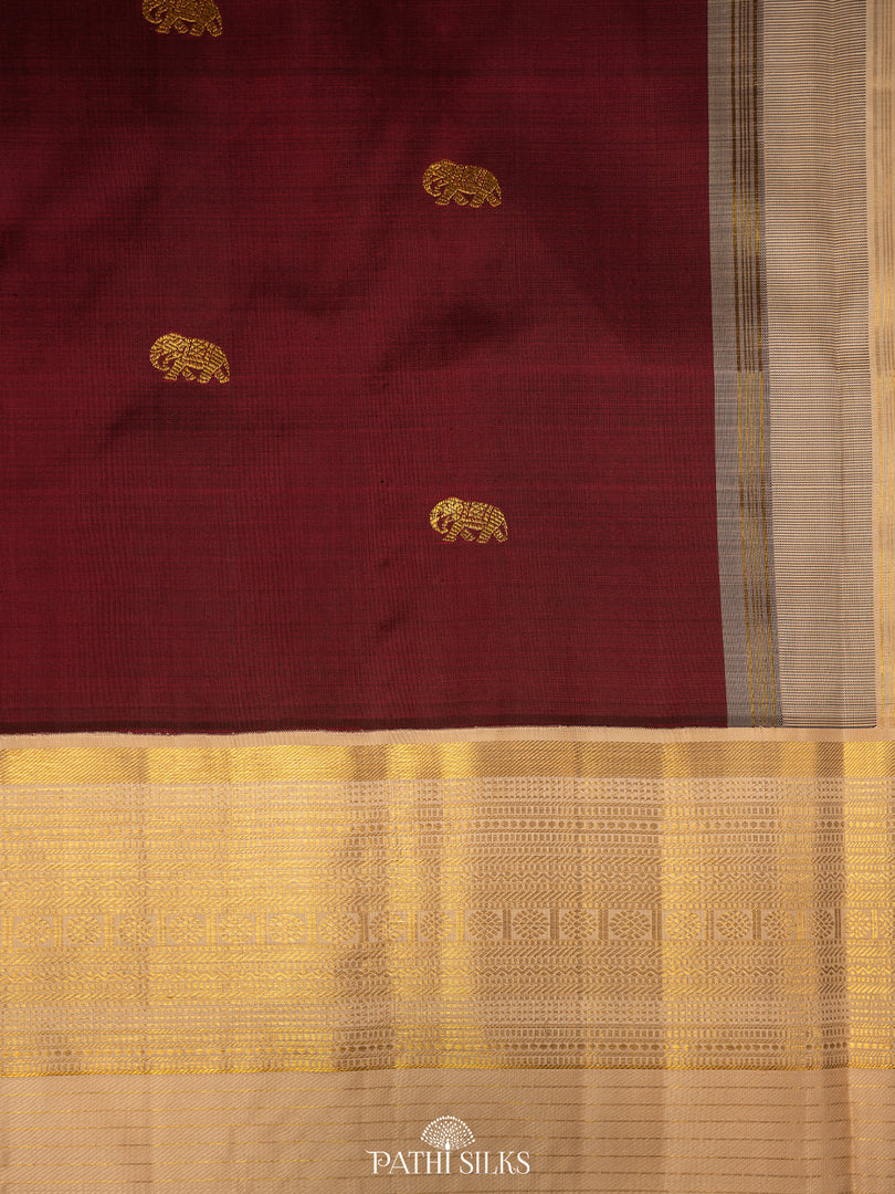 Maroon Kanjivaram Silk Saree