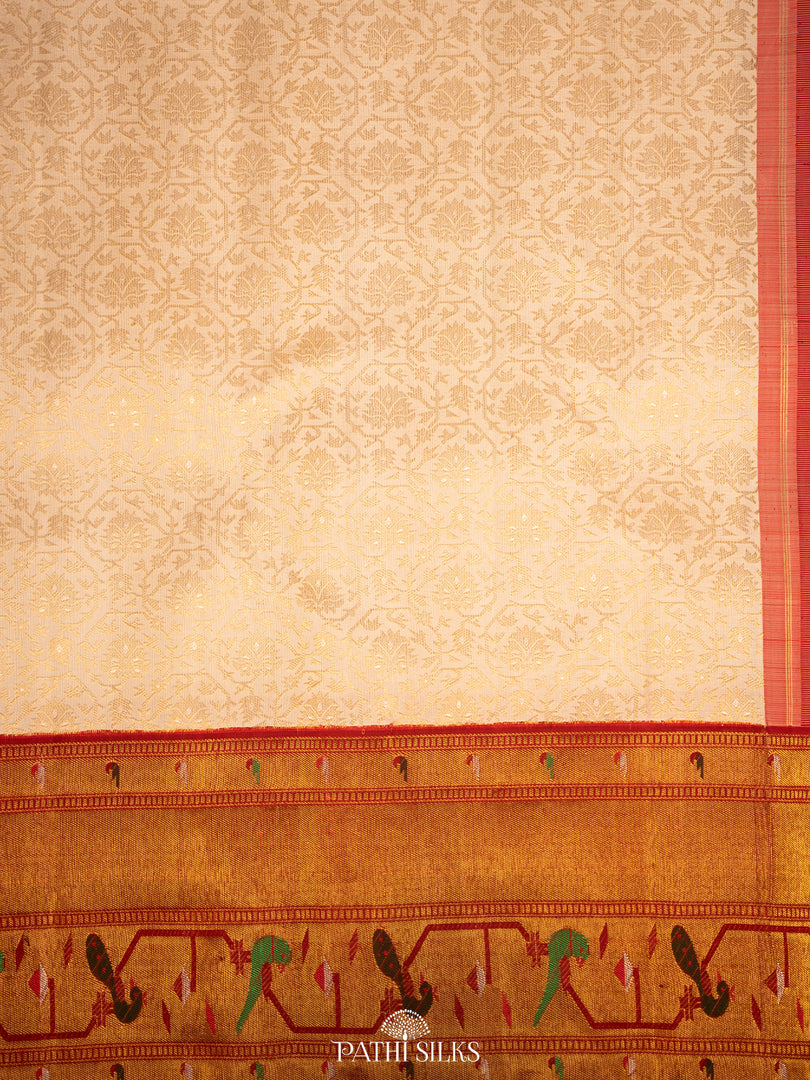 Off white Kanjivaram Silk Saree