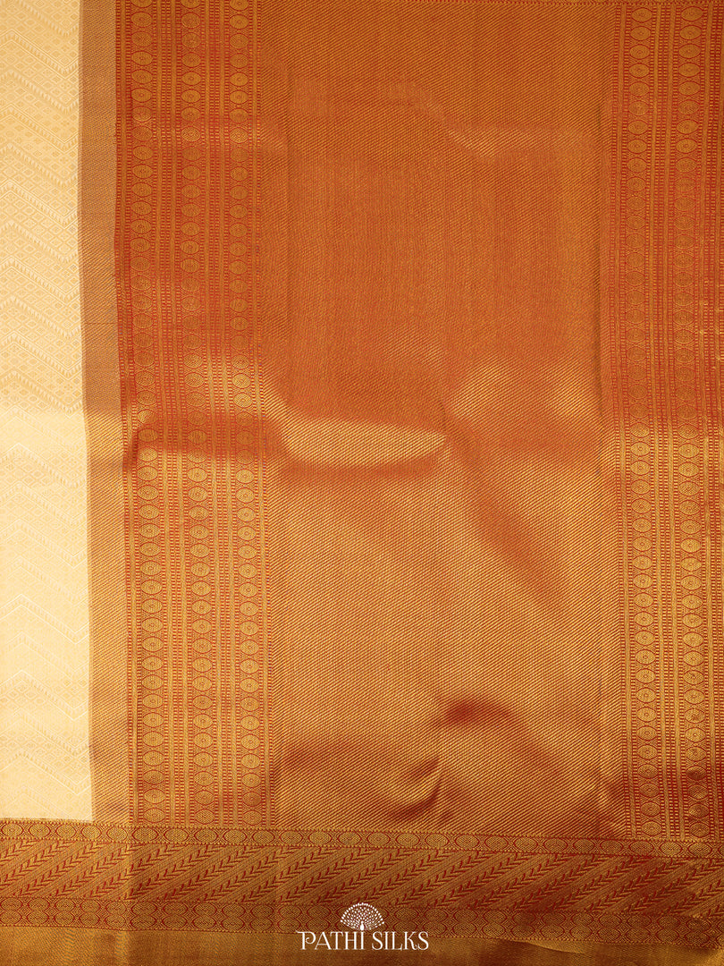 Off white Kanjivaram Silk Saree