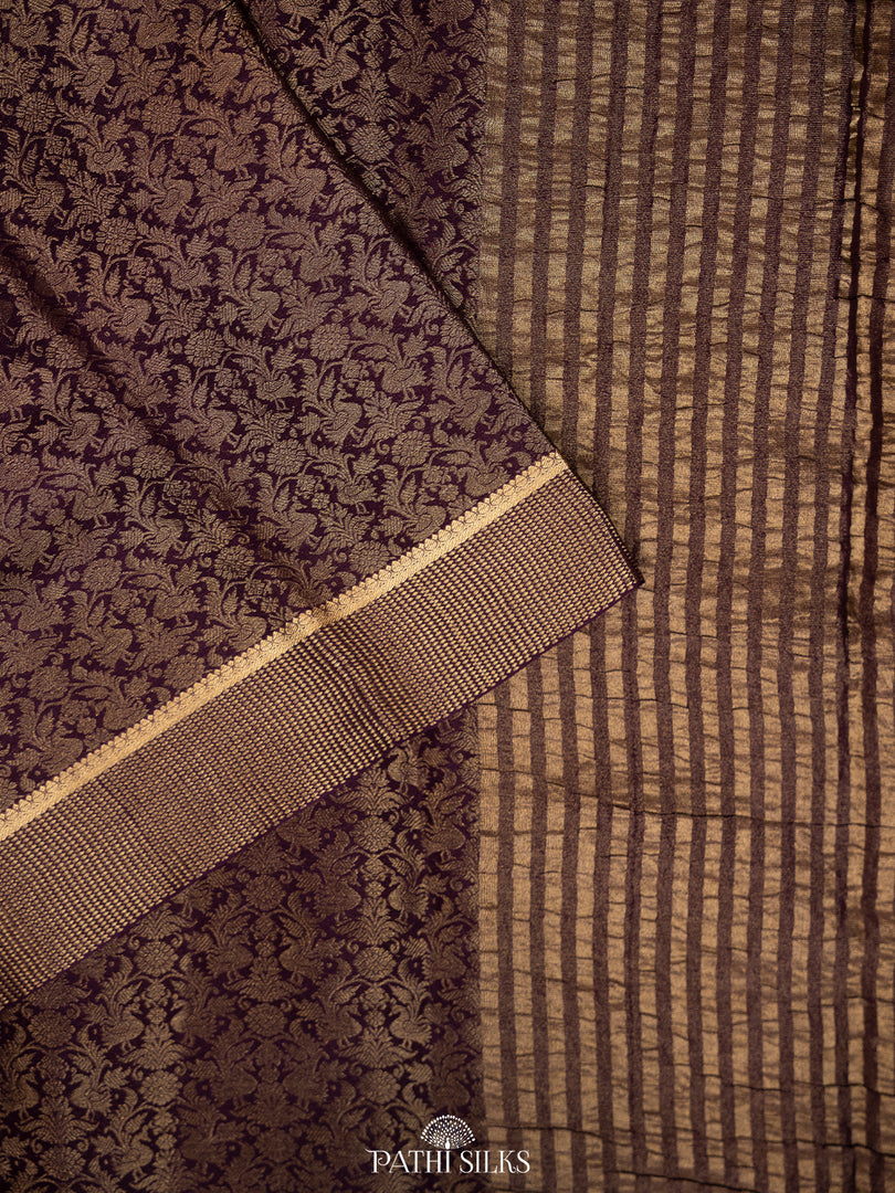 Purple Tissue georgette saree