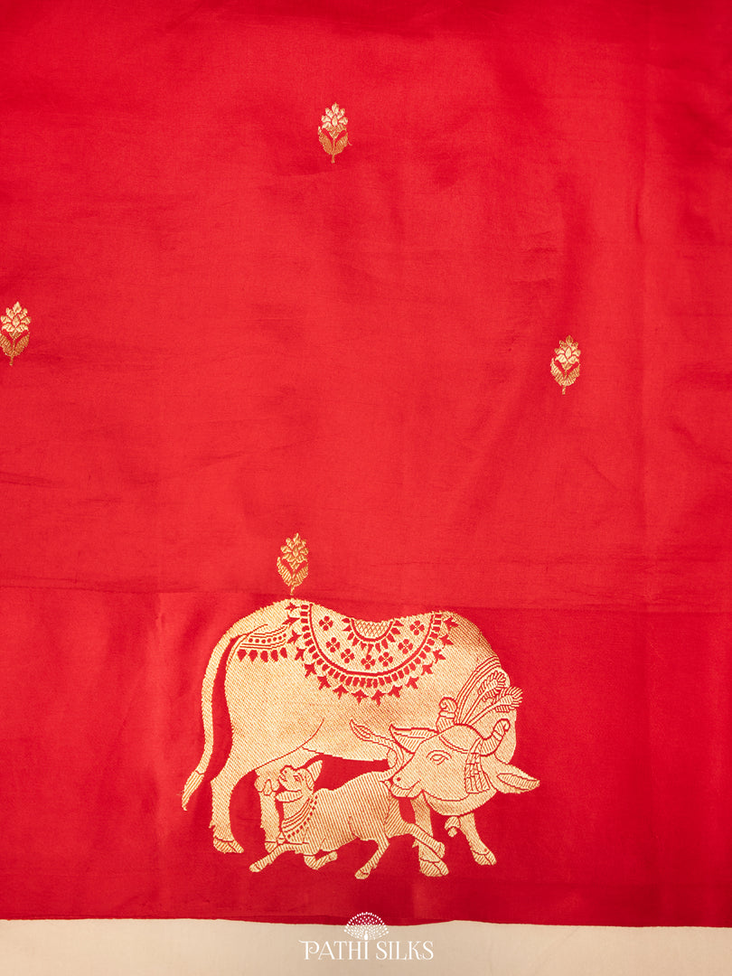 Red banasari silk saree