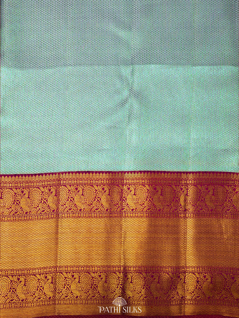 Pastel Blue Kanjivaram Silk Saree