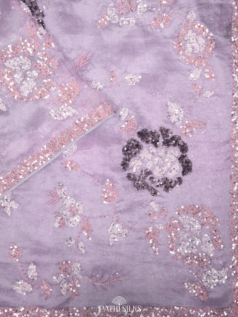 Lavender  Tissue organza saree