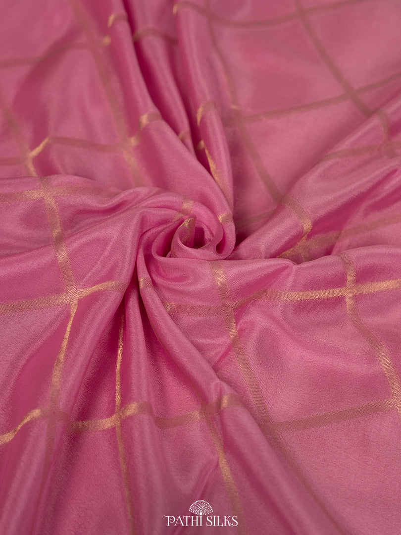 Pink Mysore crepe saree