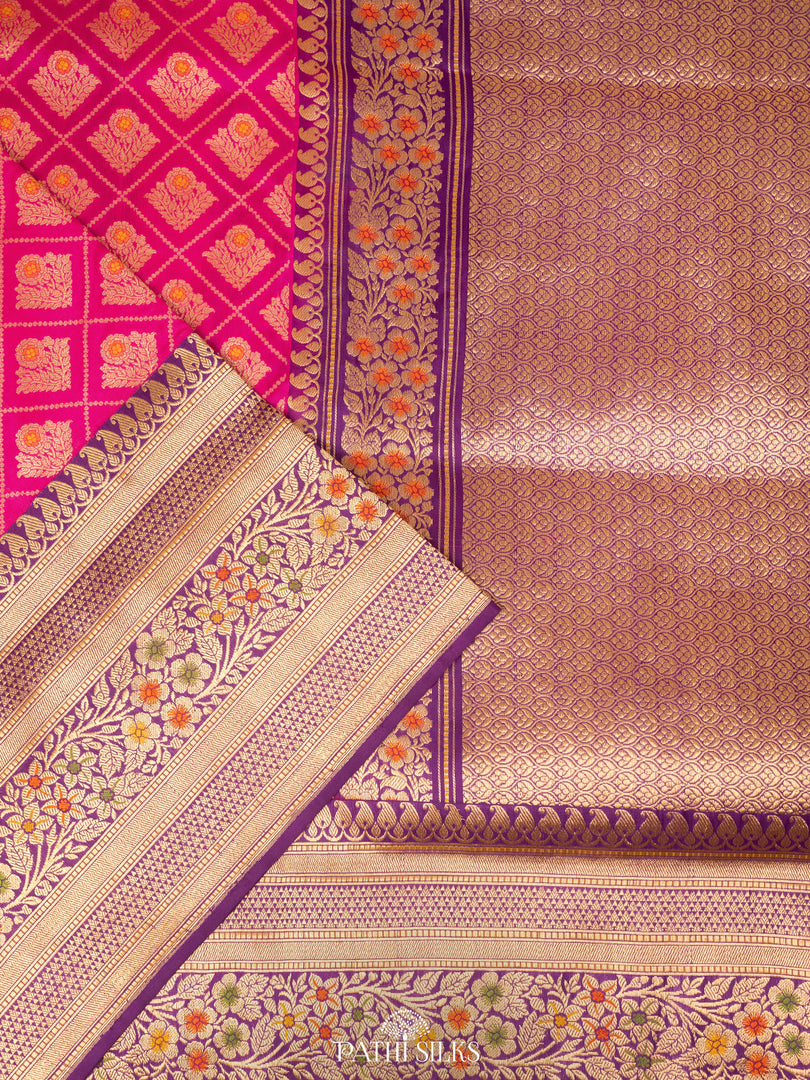 Pink Pichwai Handpainted Kanjivaram Silk Saree