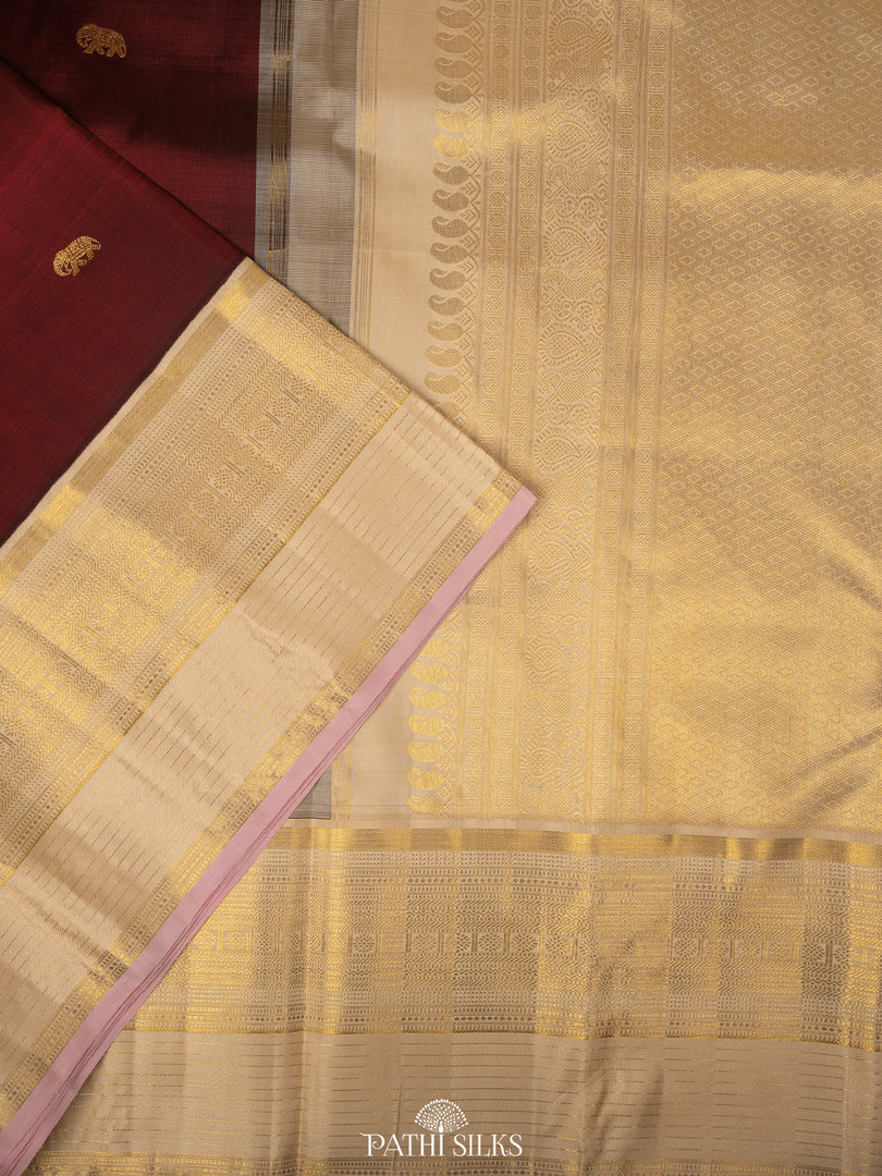 Maroon Kanjivaram Silk Saree