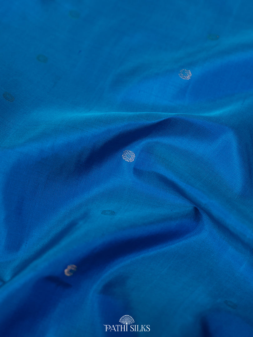 Peacock blue Soft Silk saree
