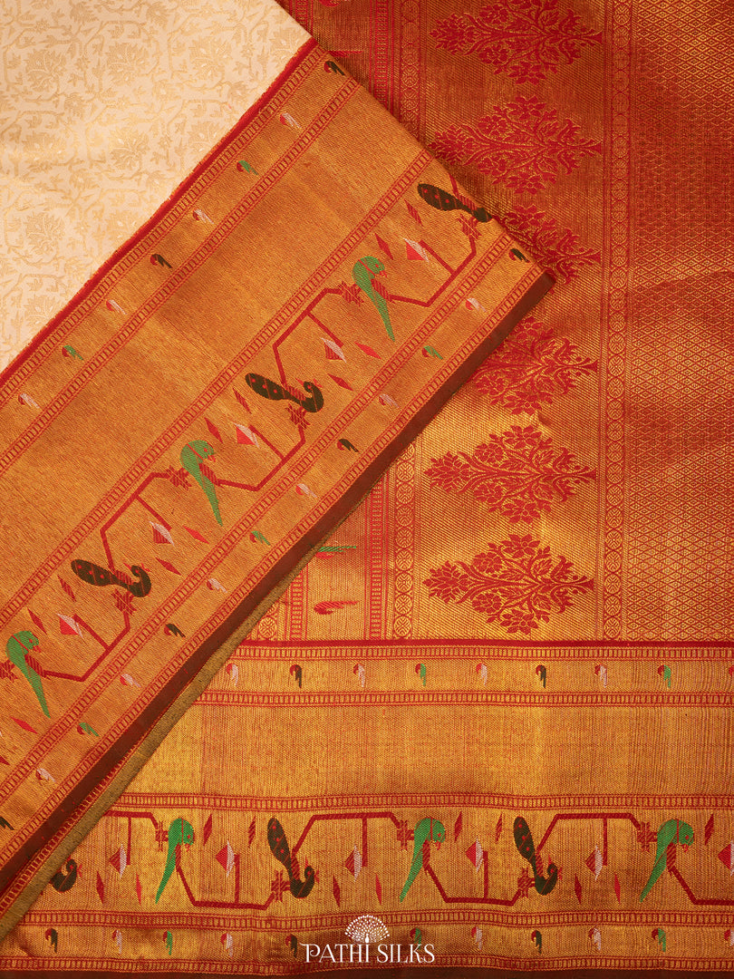 Off white Kanjivaram Silk Saree