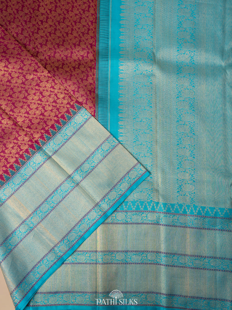 Purple Kanjivaram Silk Saree