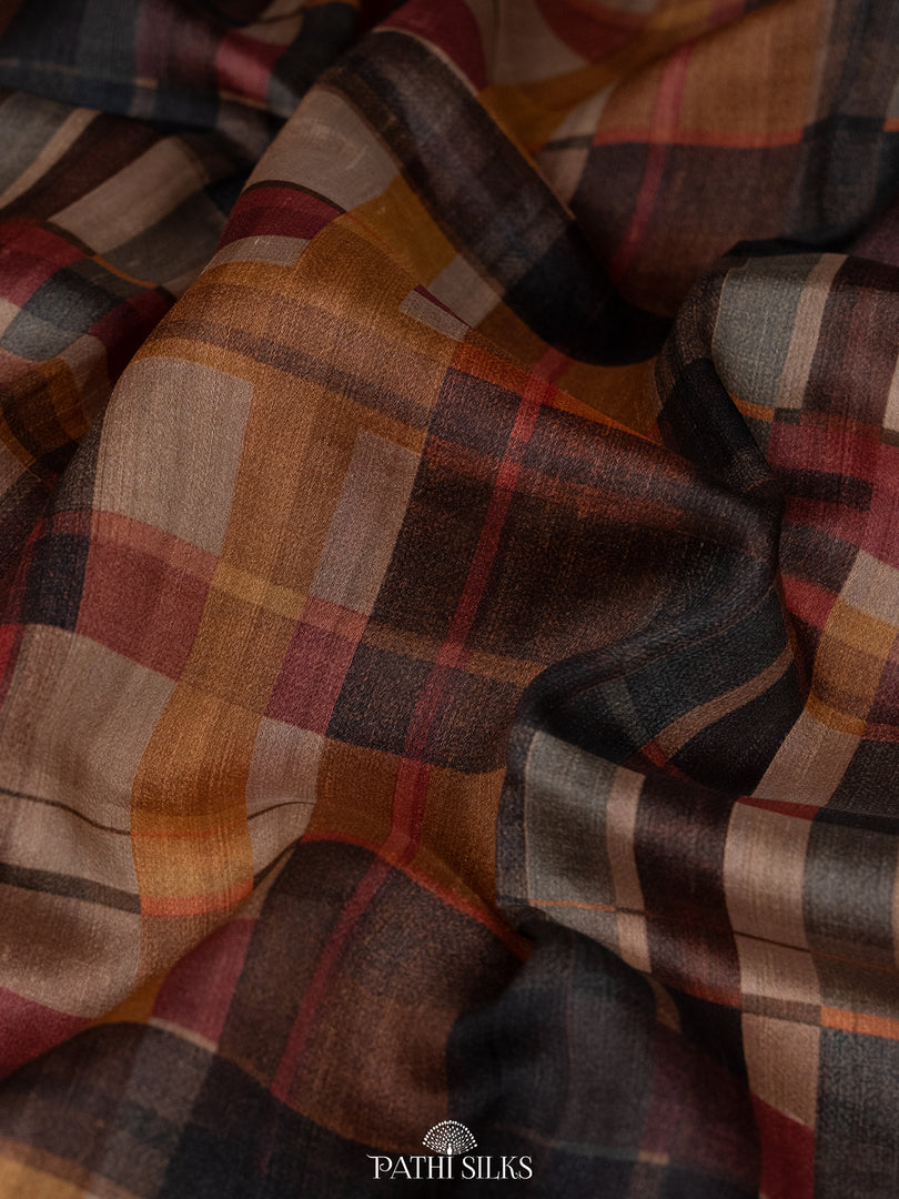 Multicolour Handwoven printed tussar