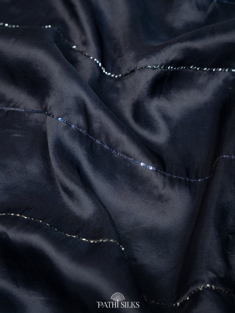 Navy Blue Orgnaza saree