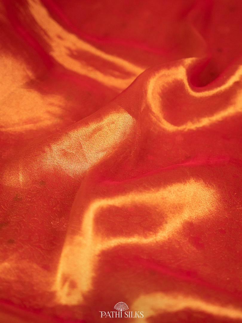 Red Tisssue Organza saree