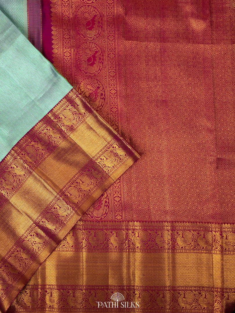Pastel Blue Kanjivaram Silk Saree
