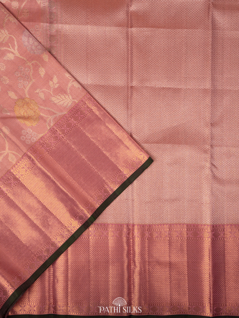 Pastel Pink Kanjivaram Tissue Silk Saree