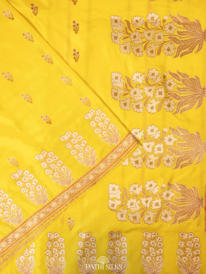 Yellow Banarasi Silk Saree