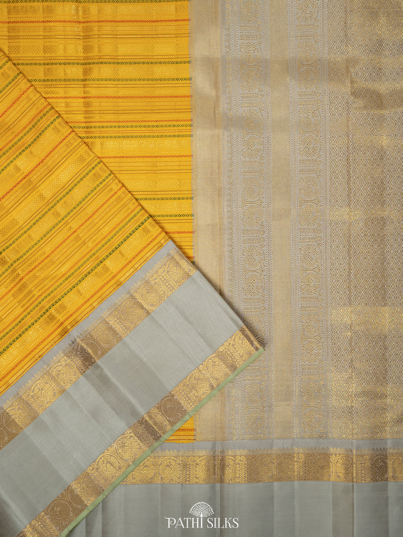 Mustard Kanjivaram Silk Saree