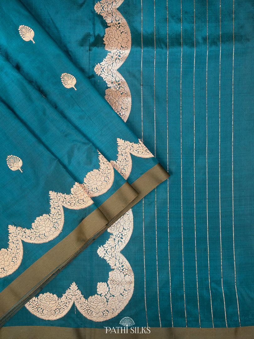 Green banasari silk saree
