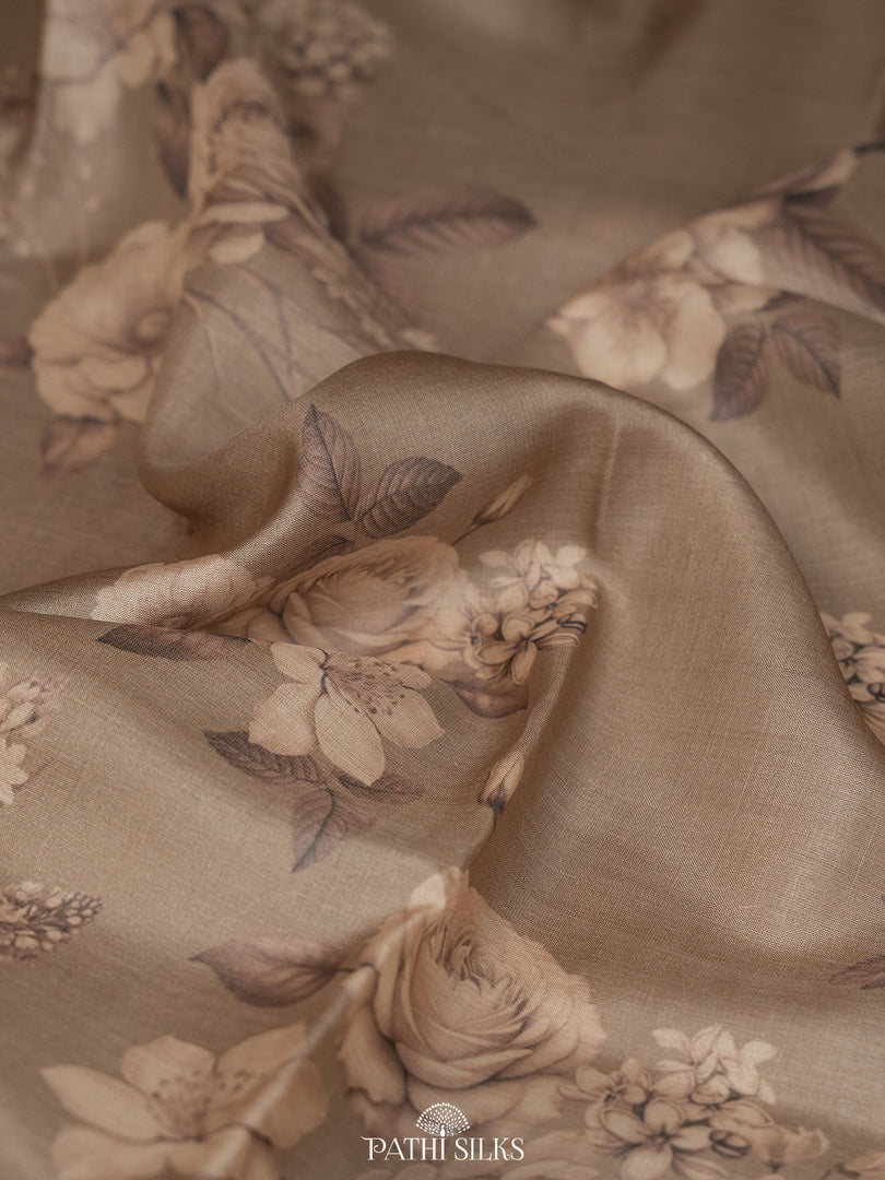 Handwoven printed tussar