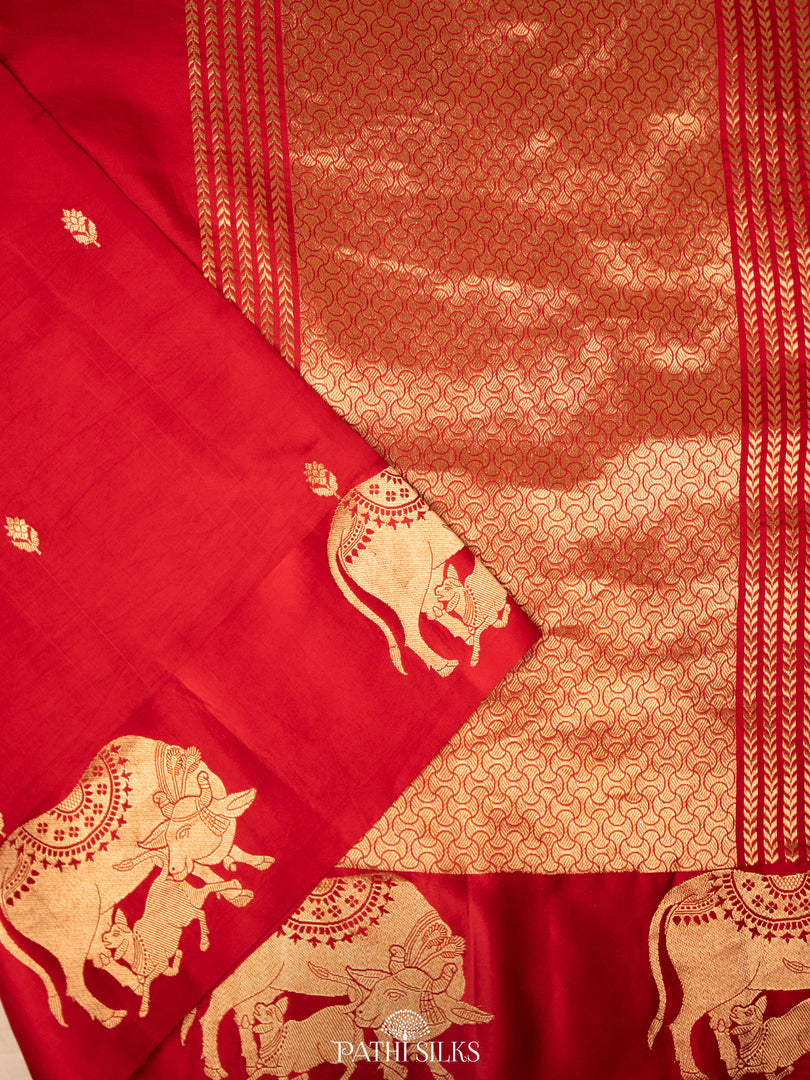 Red banasari silk saree