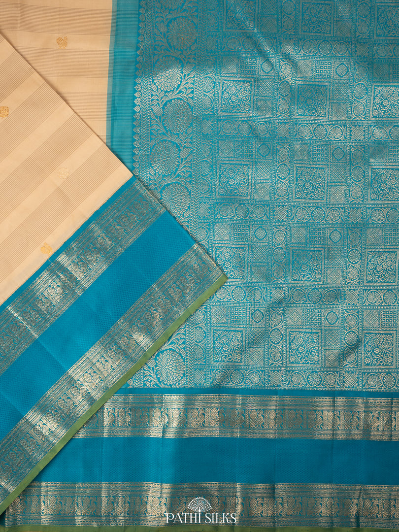 Off white Kanjivaram Silk Saree