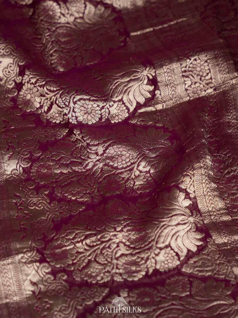 Wine colour georgette saree