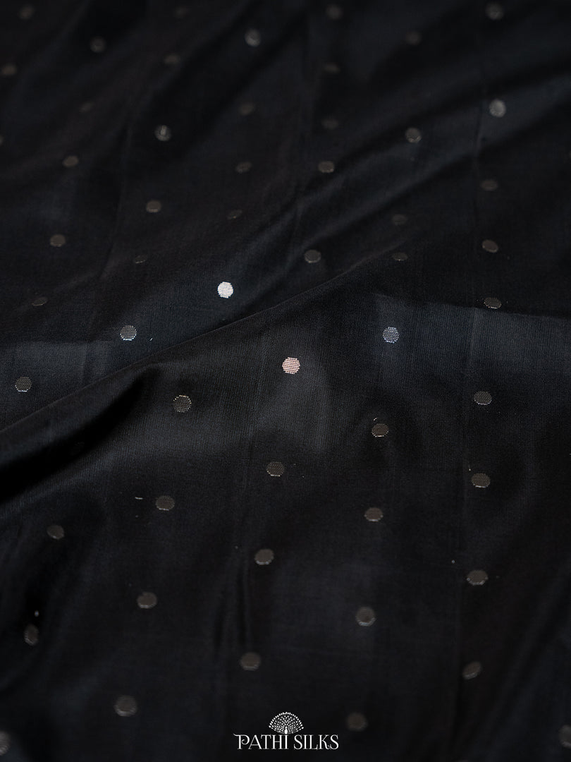 Black colour body with grey  Soft Silk saree