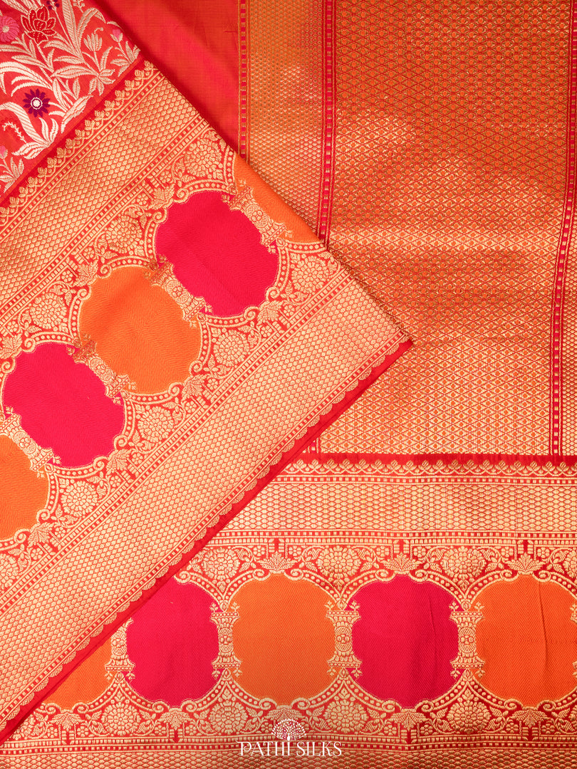 Pink banarasi silk saree