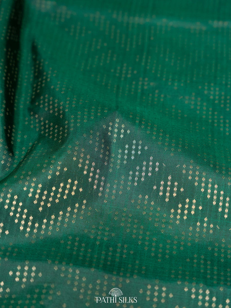 Dark green with beige Soft Silk saree