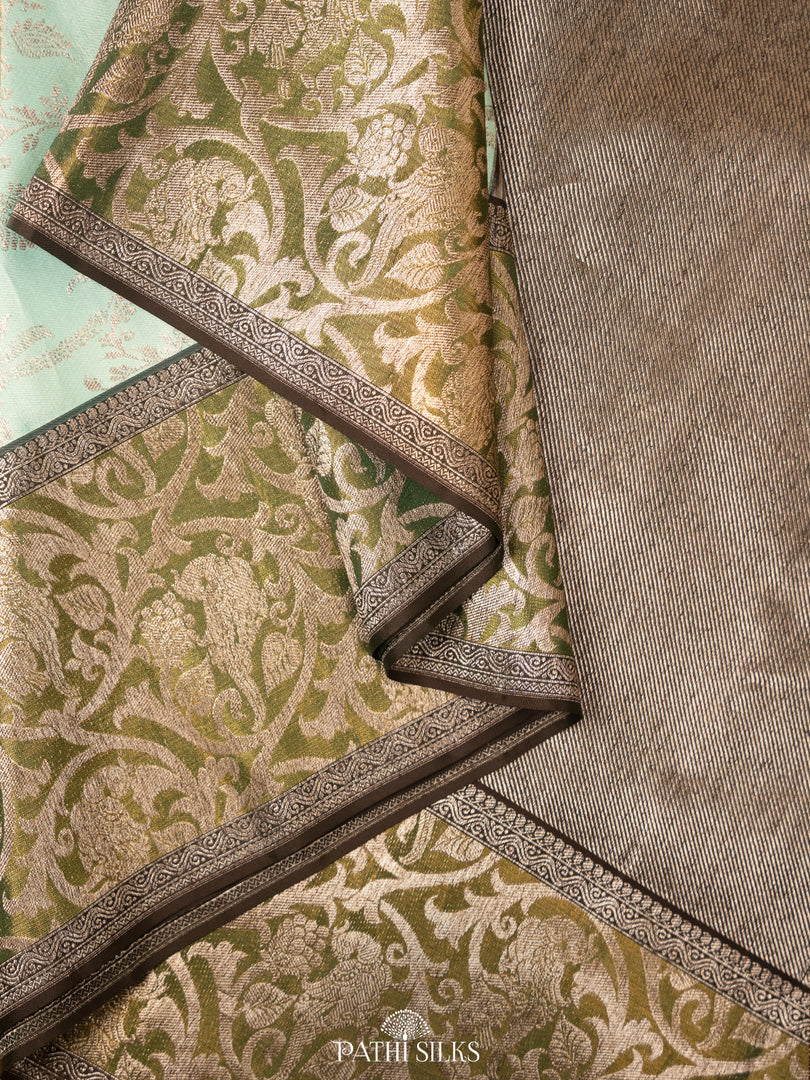 Mint green Kanjivaram Silk Saree