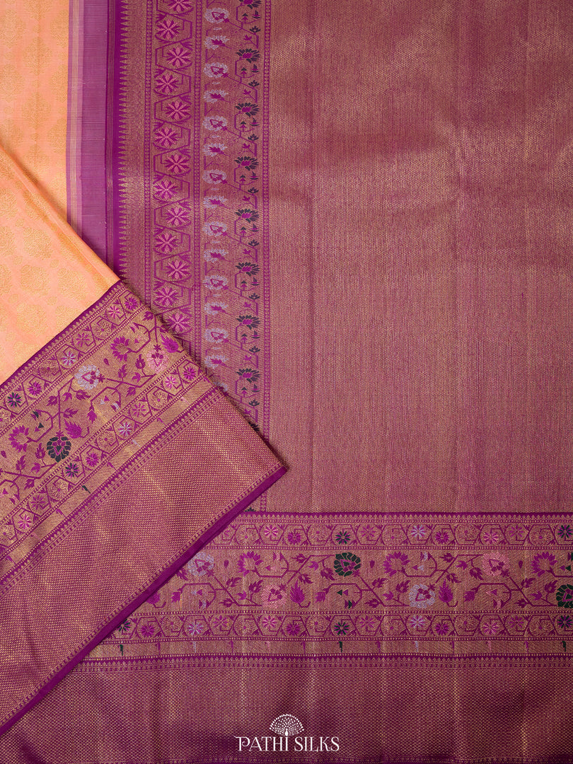Peach Kanjivaram Silk Saree