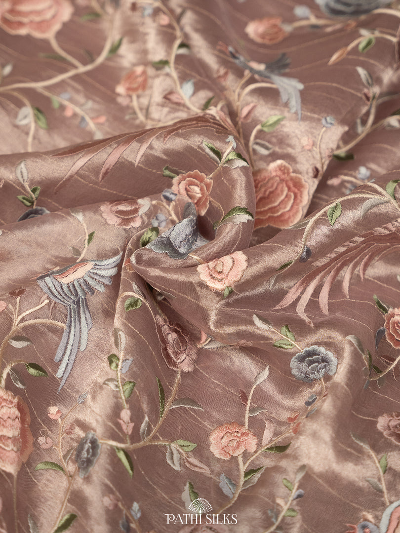 Light Mauve Tissue organza saree