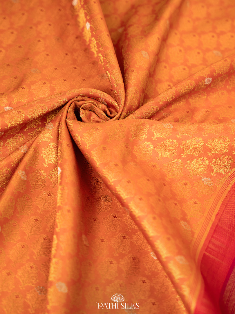 Orange Kanjivaram Silk Saree