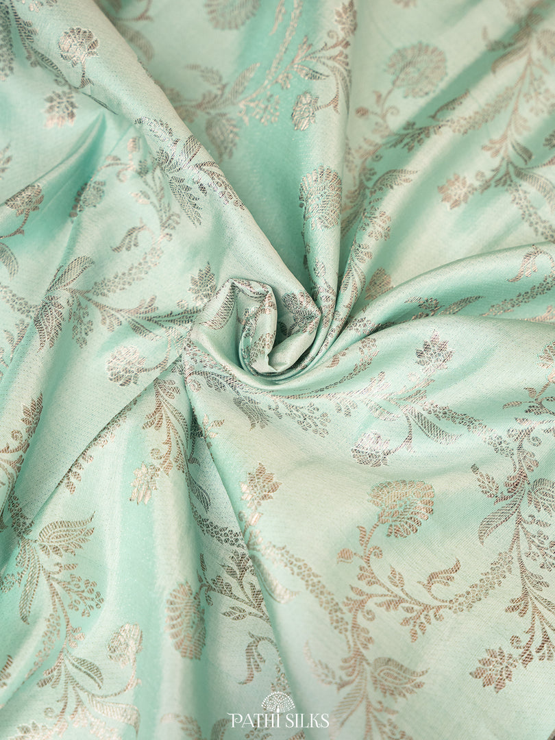 Mint green Kanjivaram Silk Saree