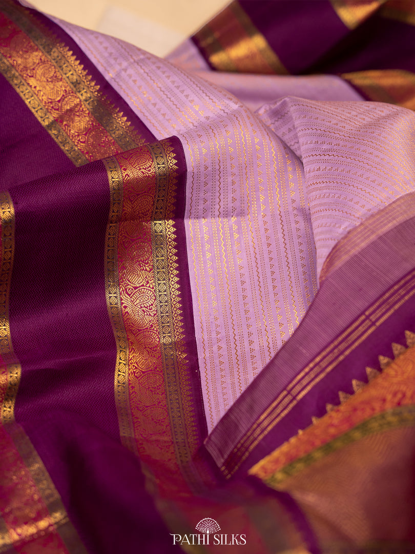 Lavendar Kanjivaram Silk Saree