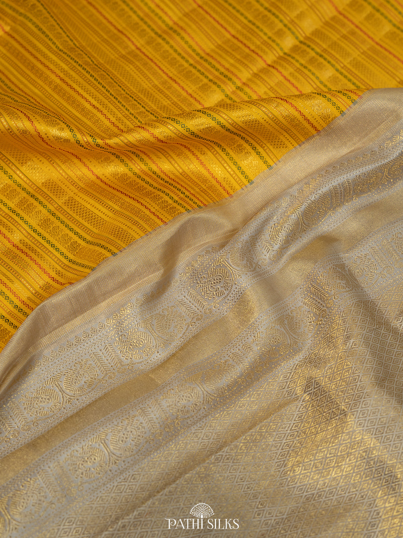 Mustard Kanjivaram Silk Saree