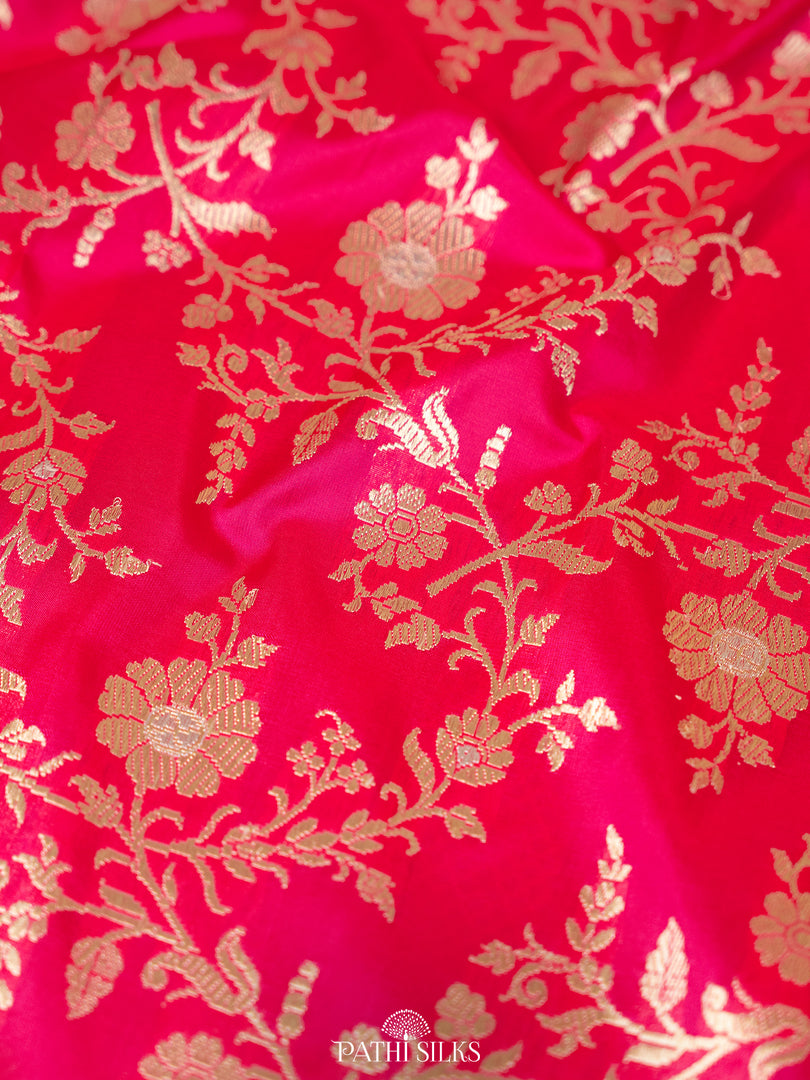Rani pink banarasi silk saree
