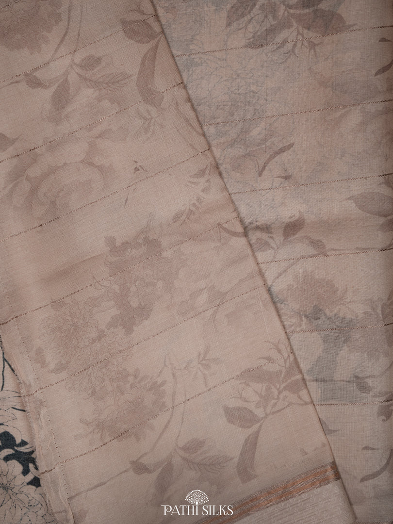 Handwoven printed tussar