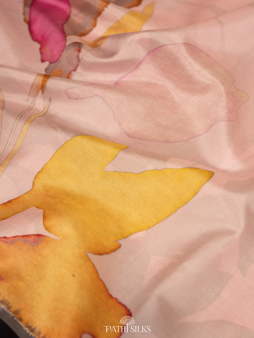 Light pink ikkat silk saree