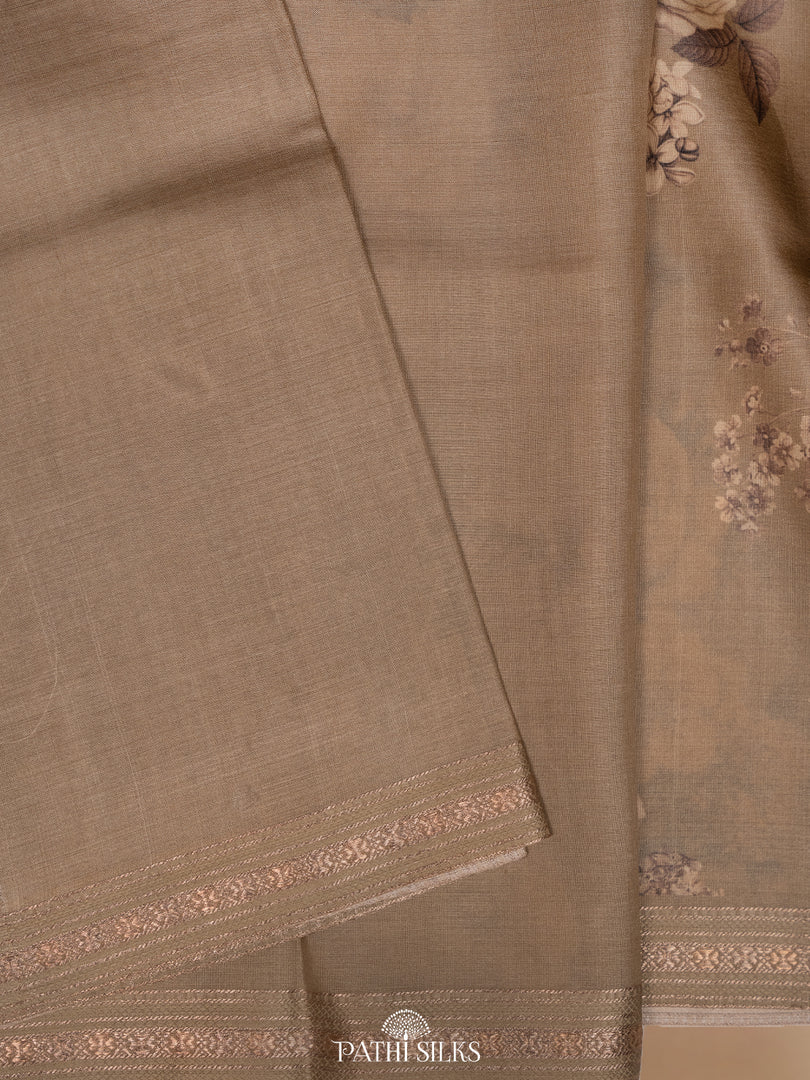 Handwoven printed tussar