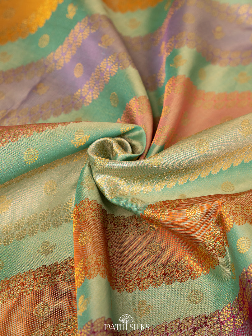 Multicolour Rangkot Kanjivaram Silk Saree