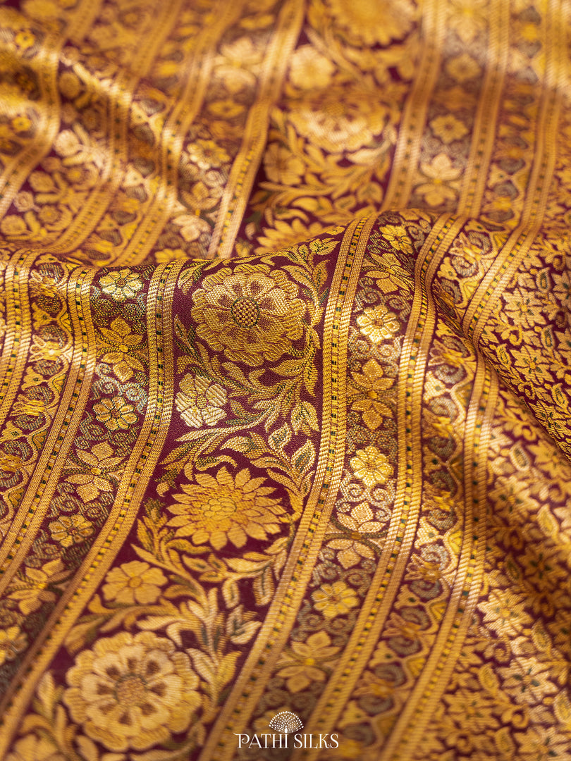 Purple Brocade Kanjivaram Silk Saree