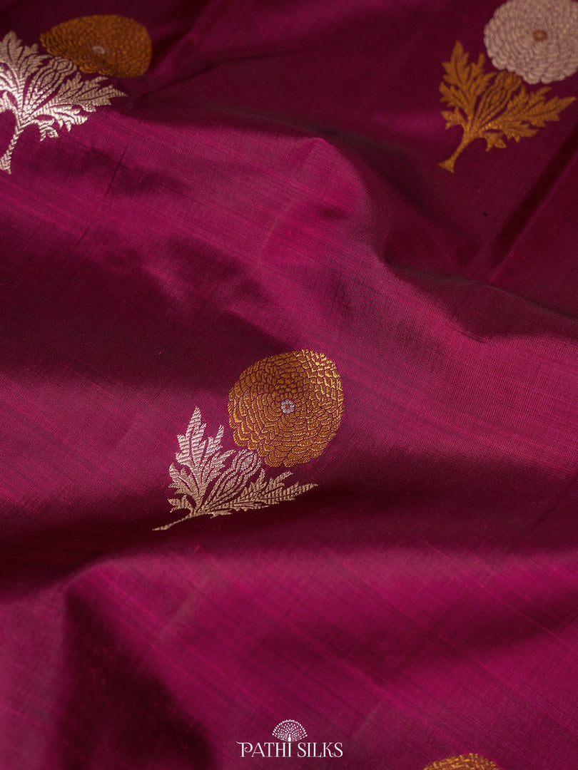 Purple with lavender kanjivaram silk saree
