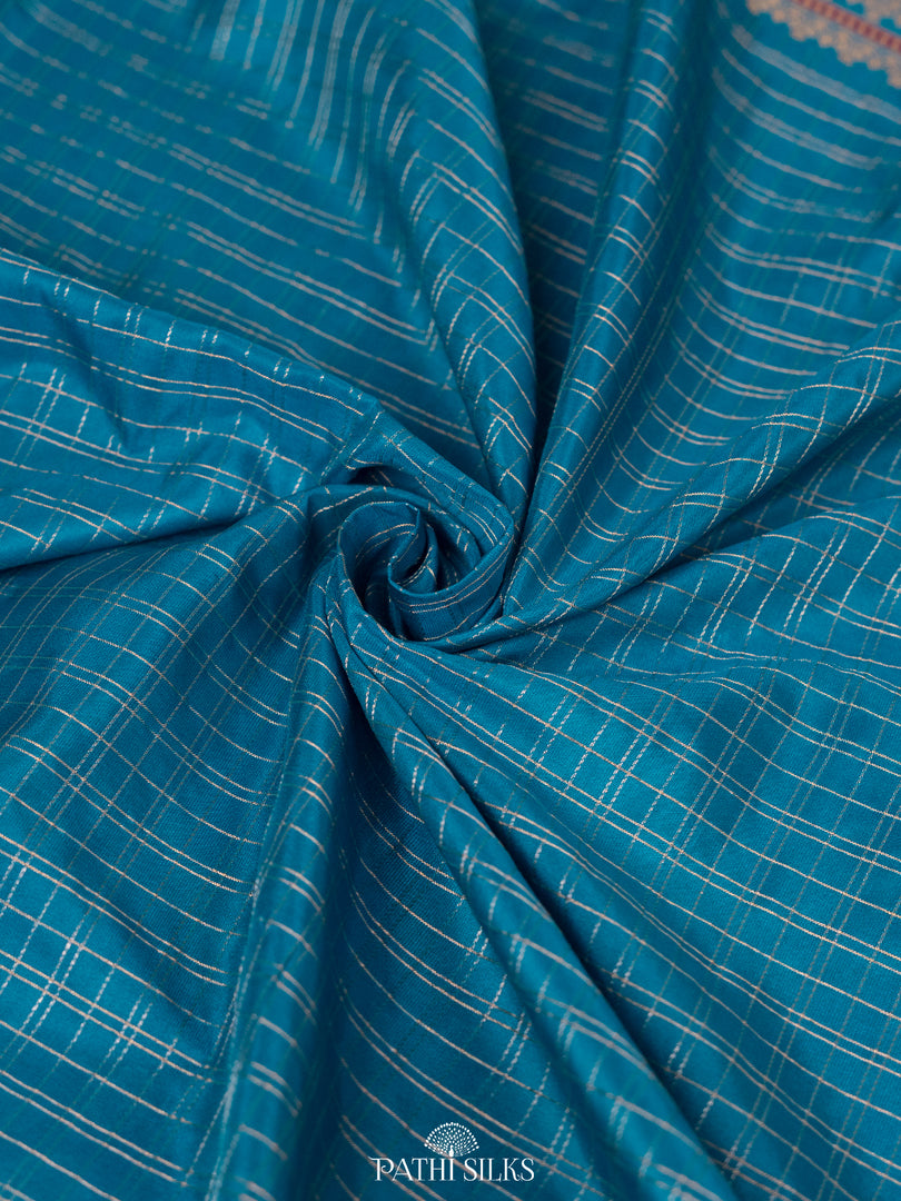 Cobalt blue banarasi silk saree